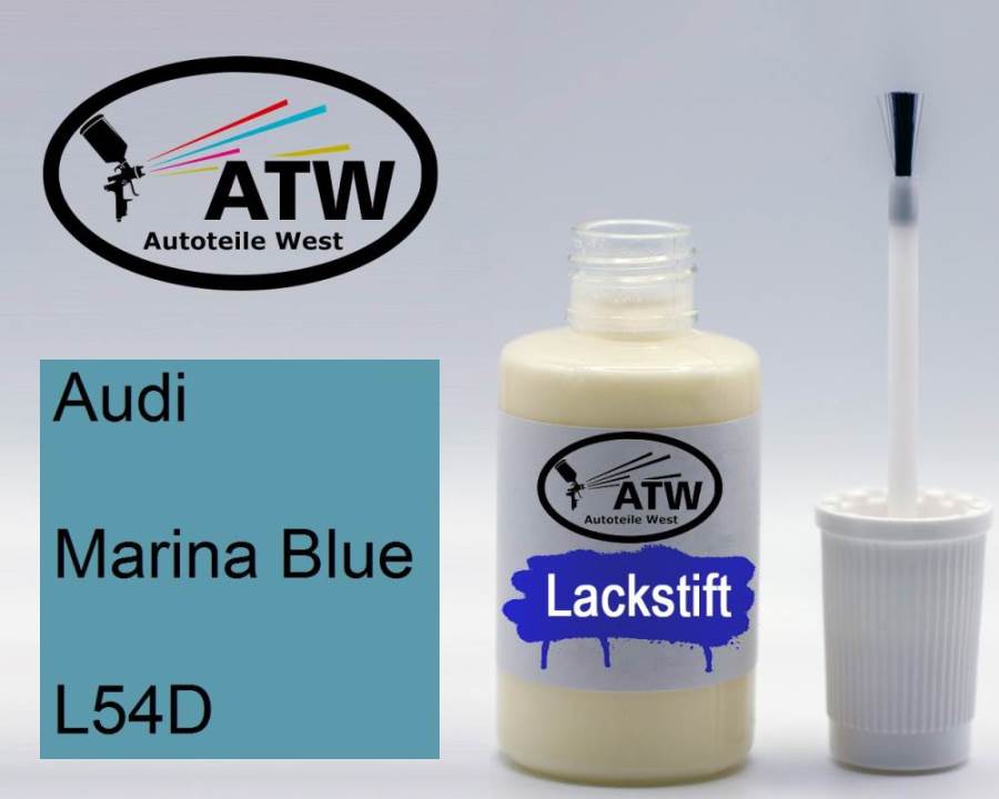 Audi, Marina Blue, L54D: 20ml Lackstift, von ATW Autoteile West.